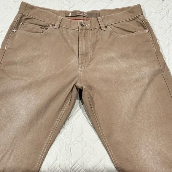Victorinox Swiss Army Denim Boot Cut Pants Tan Khaki Mens Jeans Casual - Picture 5 of 8